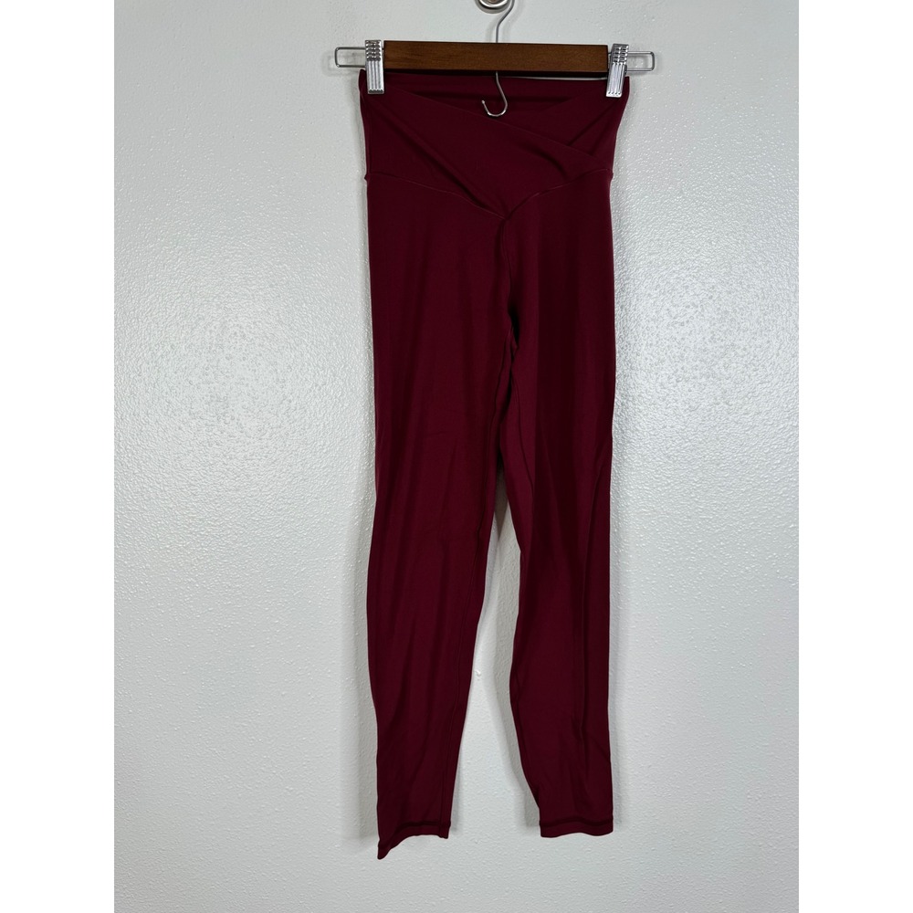 OFFLINE by Aerie Real Me Crossover 7/8 Leggings Burgundy Maroon High Rise Small